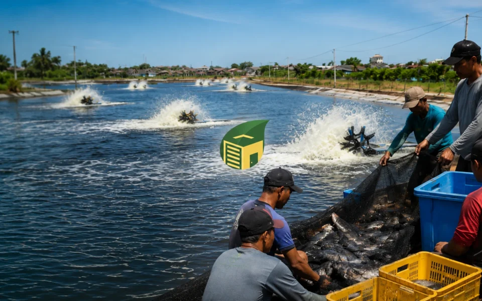 Panen ikan kerapu bersama masyarakat Desa Bagan Arya dalam program pemberdayaan nelayan Bina Ummah.